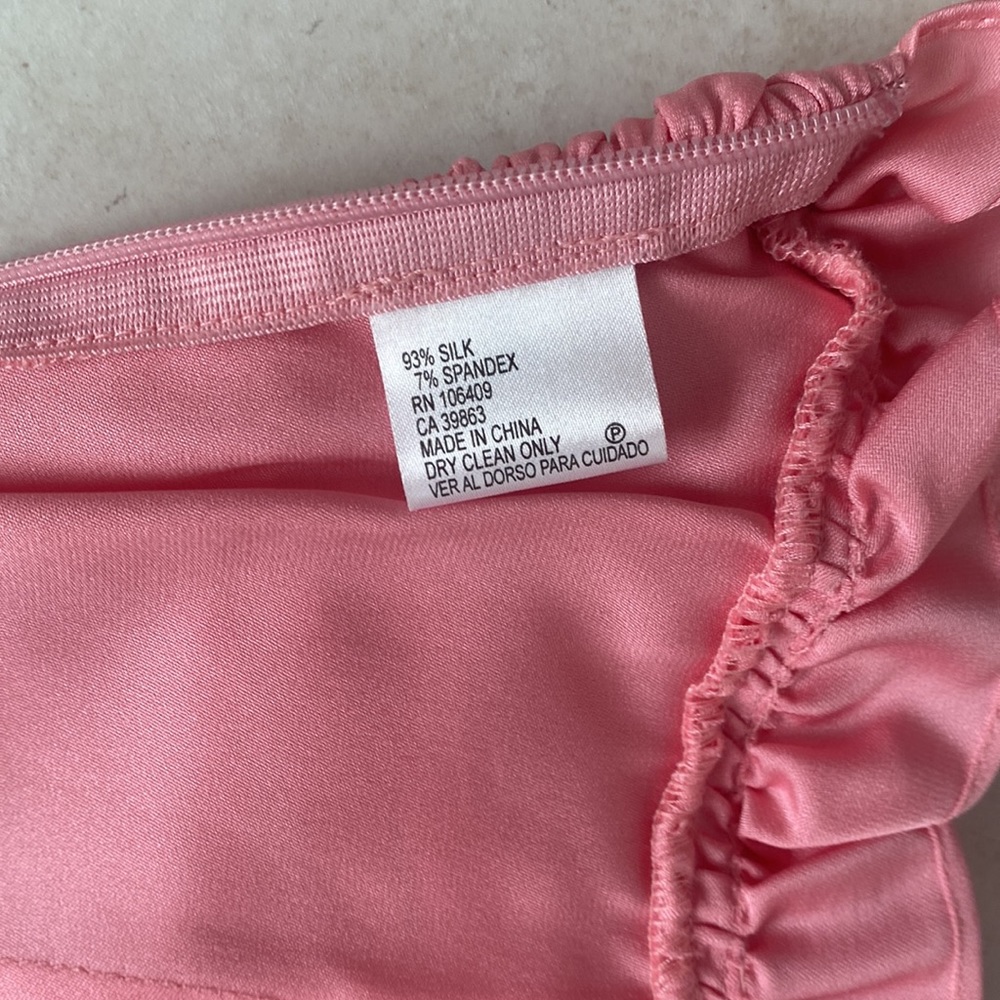 Antonio Melani Silk Spandex Small Pink ruffle blouse - Picture 6 of 7